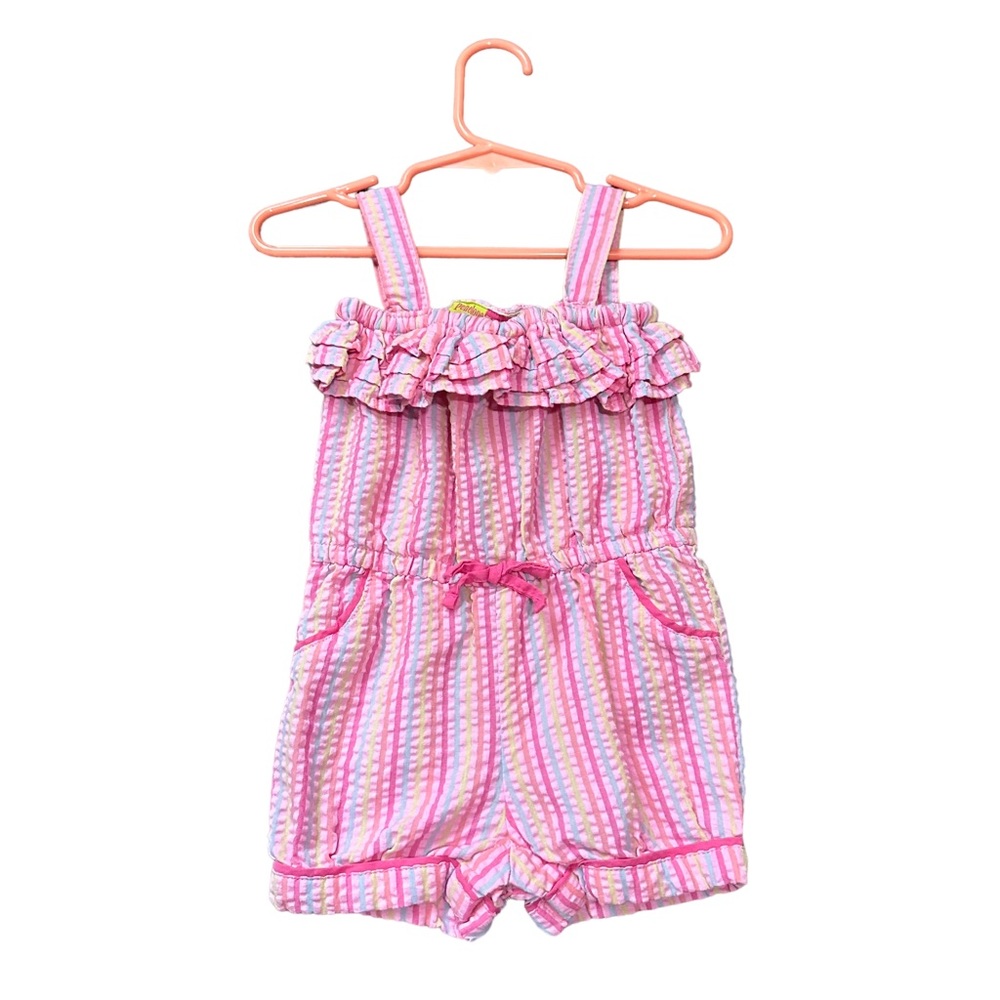 Penelope Mack romper spaghetti strap 18 months pink girls stripped one piece kid